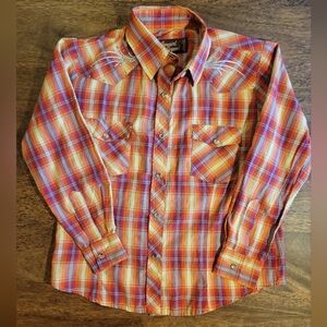 Kids Western Plaid Button-Down Shirt